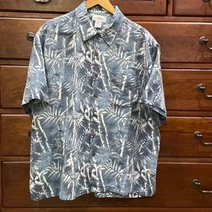 Mens Short Sleeve Casual Bamboo Print Shirt